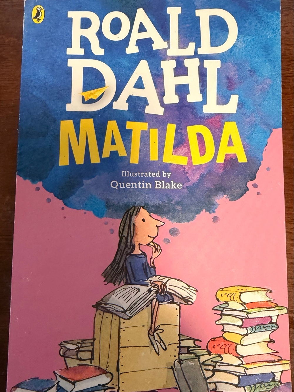 Matilda Illustrated Paperback - Pink & Blue Cover by Roald Dahl